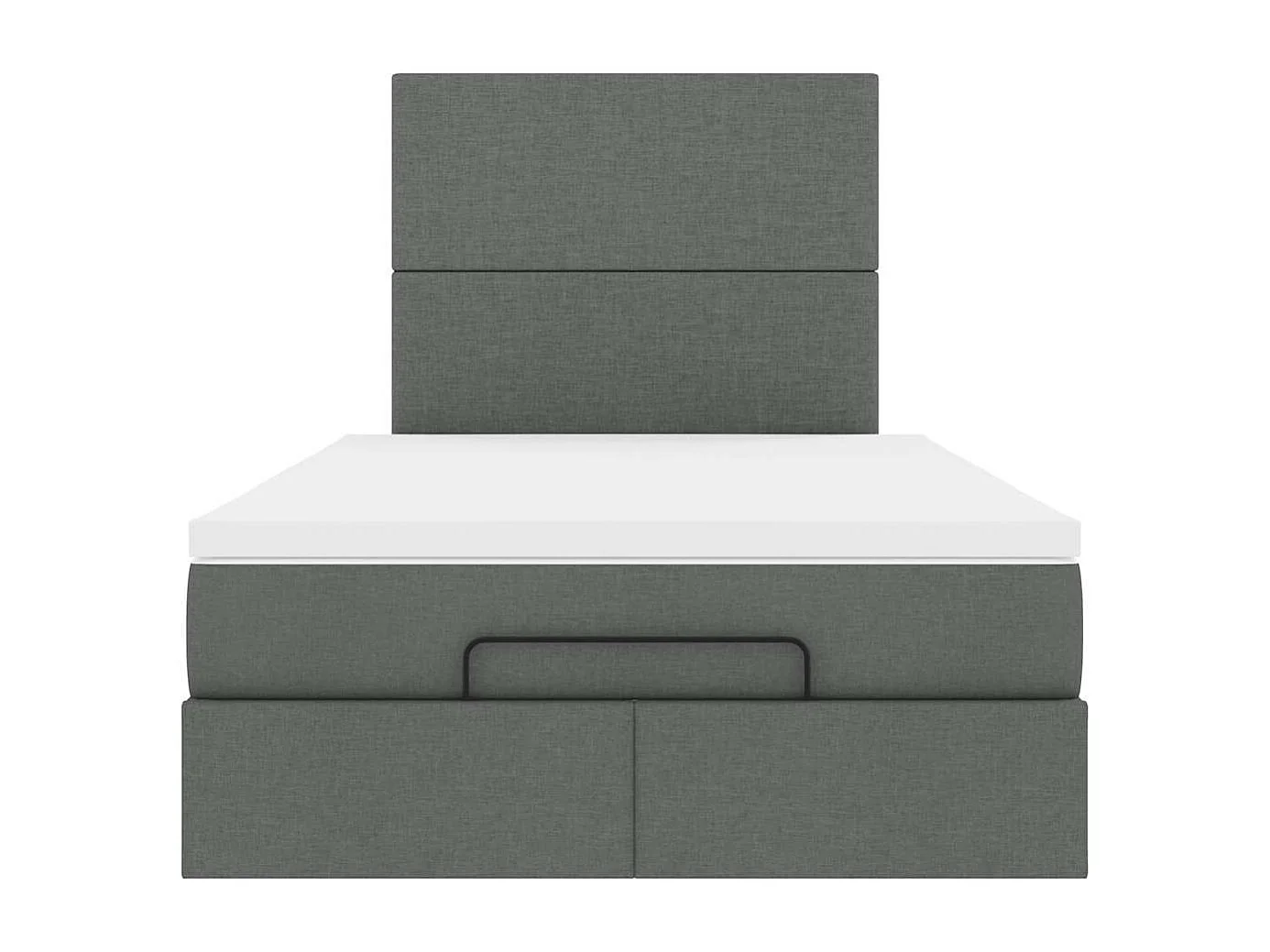Cadre de lit ottoman avec matelas gris foncé 120x190 cm tissu