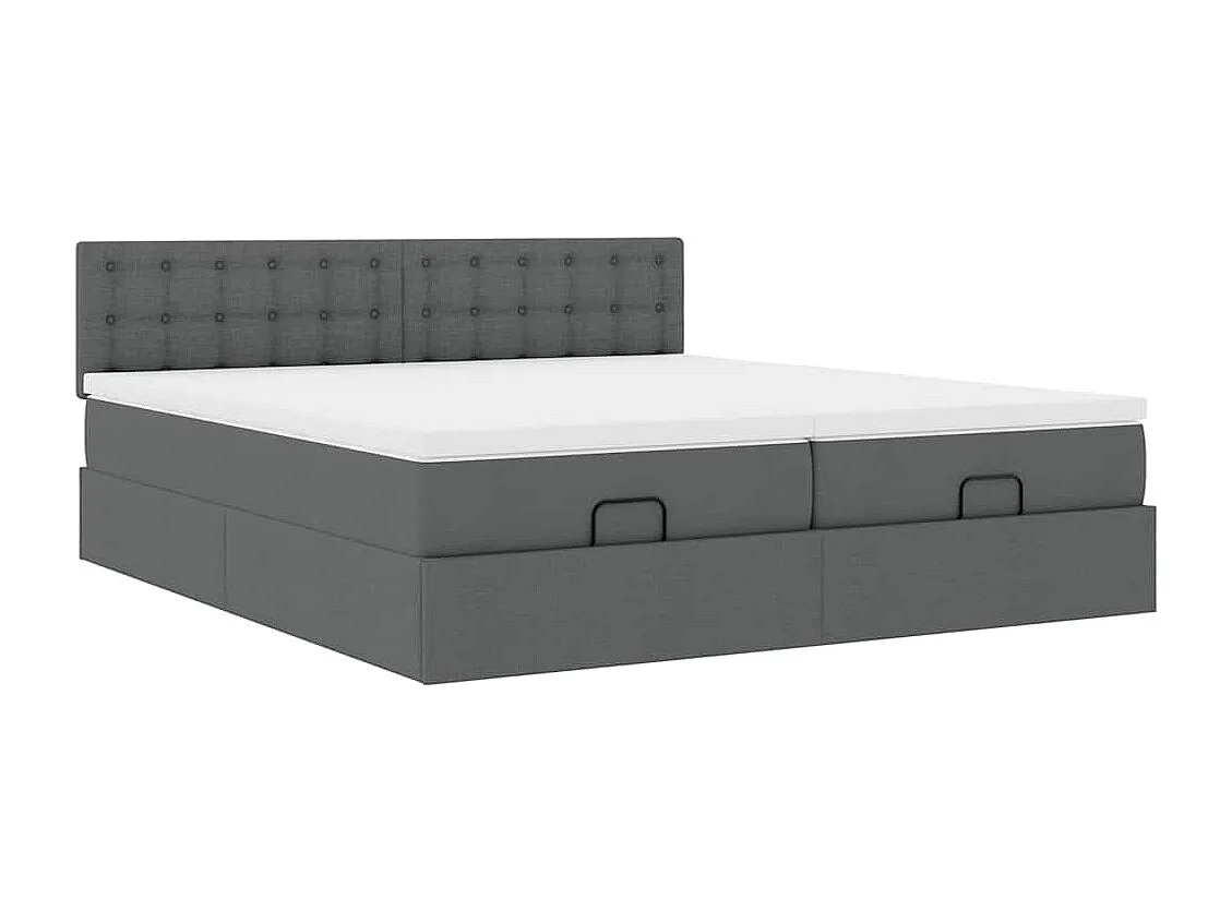 Ottoman bed met matrassen 200x200cm stof donkergrijs