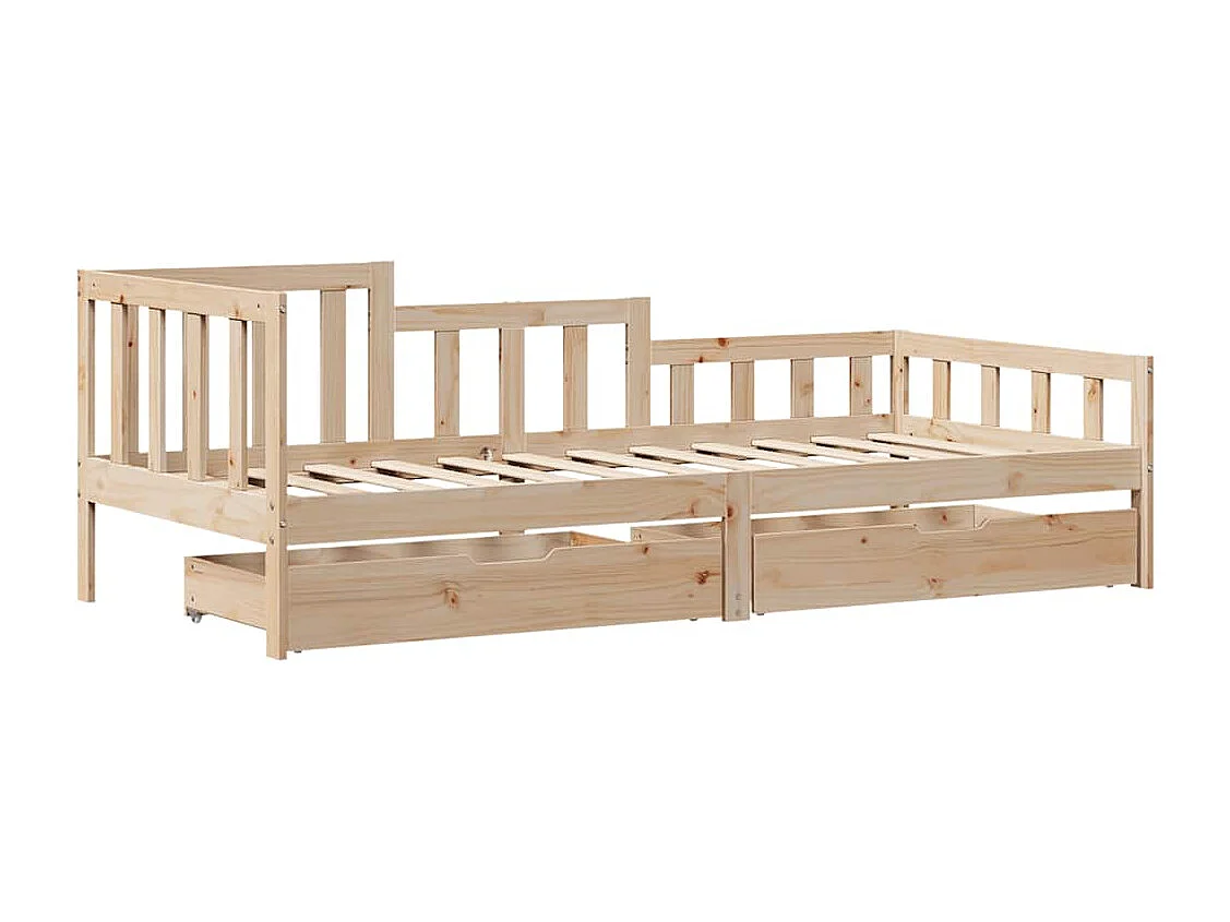 Lit de jour avec tiroirs sans matelas 90x200 cm bois massif