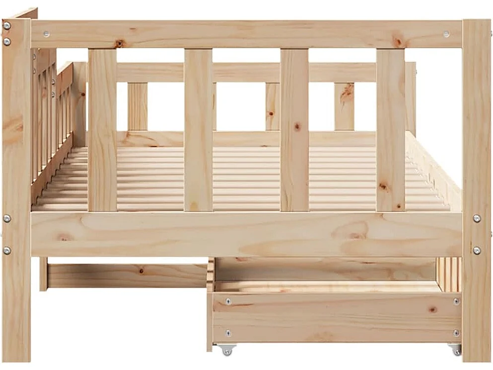 Lit de jour avec tiroirs sans matelas 90x200 cm bois massif