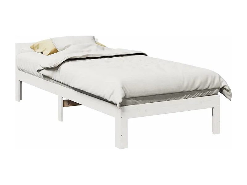 Cadre de lit sans matelas blanc 90x200 cm bois de pin massif