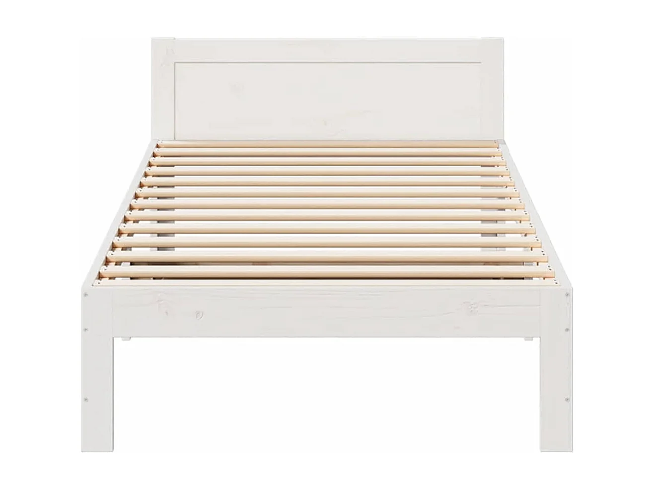 Bedframe zonder matras massief grenenhout wit 90x200 cm
