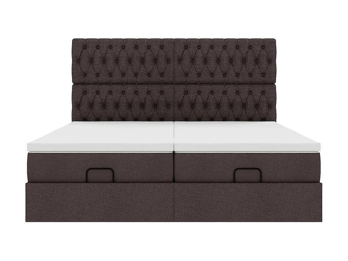 Ottoman bed met matrassen 180x200cm stof donkerbruin