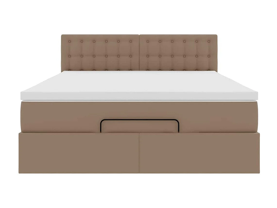 Estrutura de cama otomana com colchão cappucino 140x200 cm