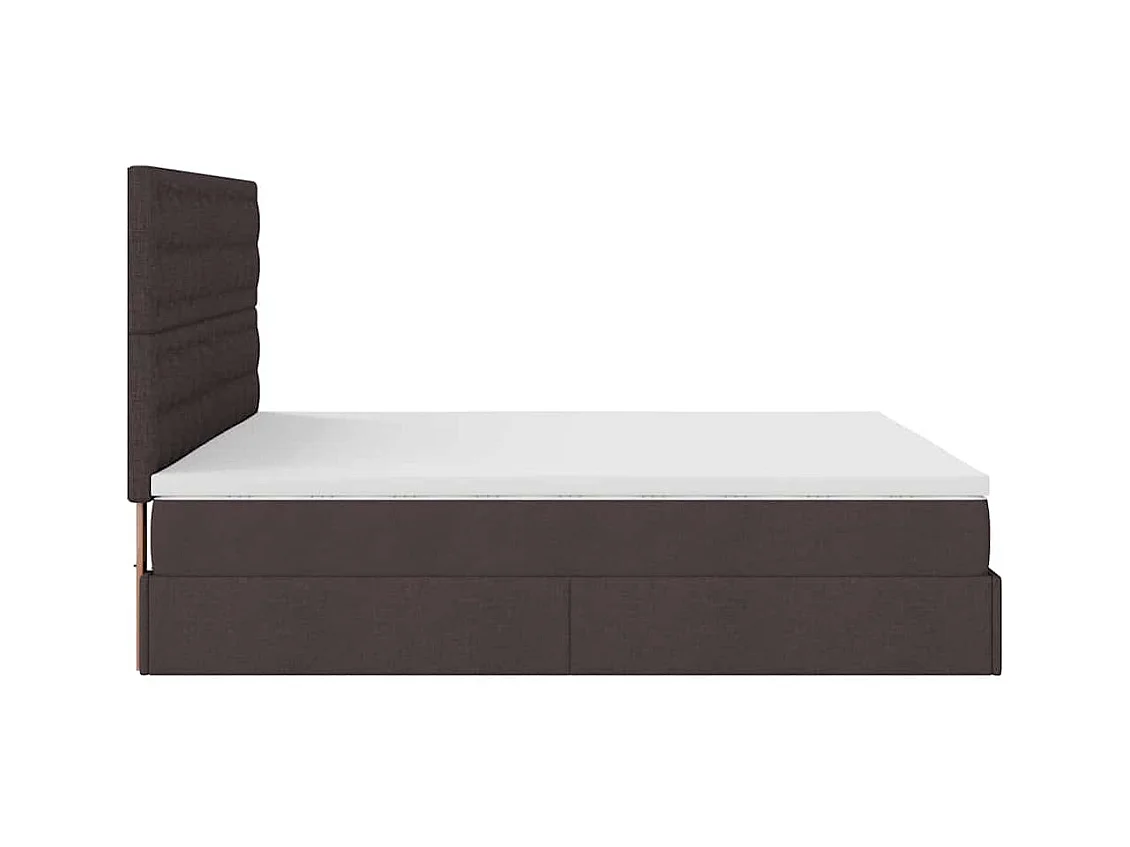 Ottoman bed met matras 160x200cm stof donkerbruin