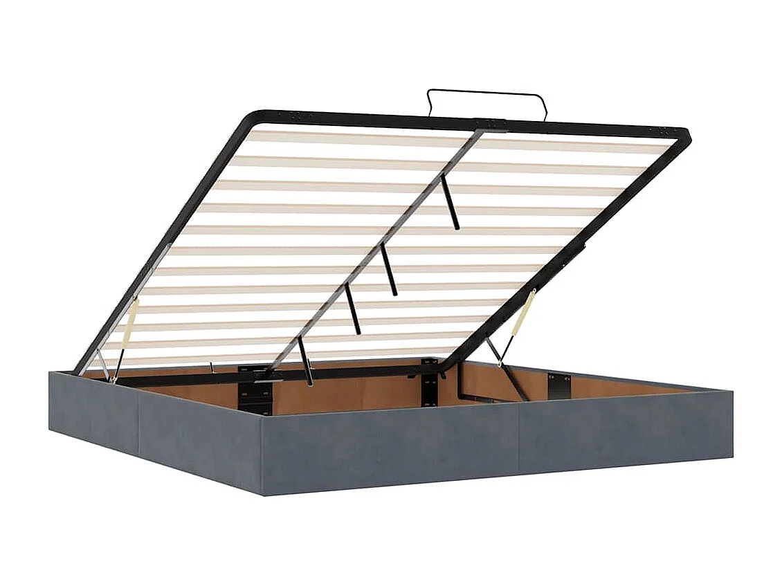 Ottoman bedframe zonder matras 160x200 cm fluweel donkergrijs