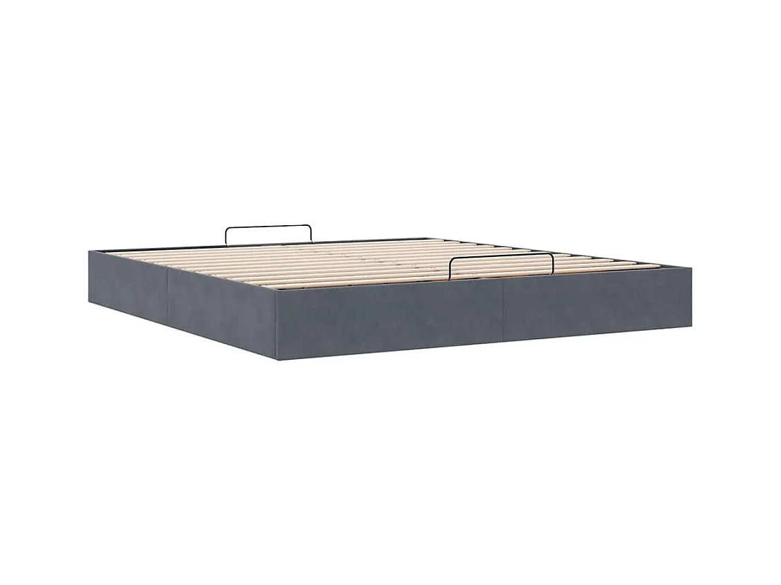 Estrutura de cama otomana sem colchão 160x200cm cinzento escuro