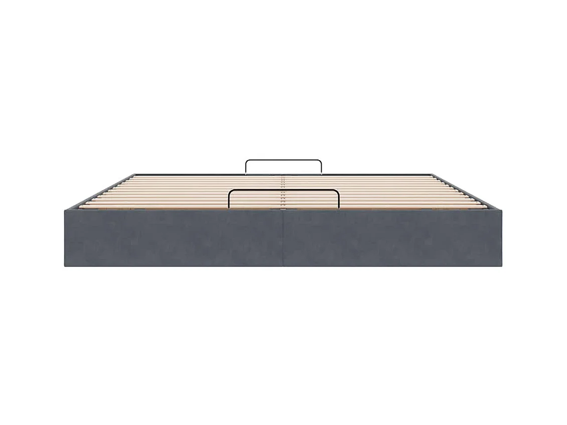 Estrutura de cama otomana sem colchão 160x200cm cinzento escuro