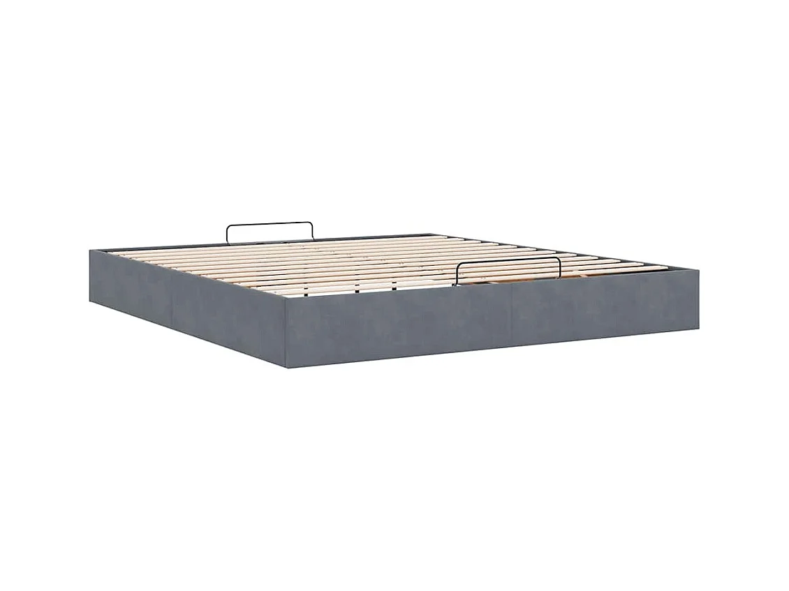 Estrutura de cama otomana sem colchão 160x200cm cinzento escuro