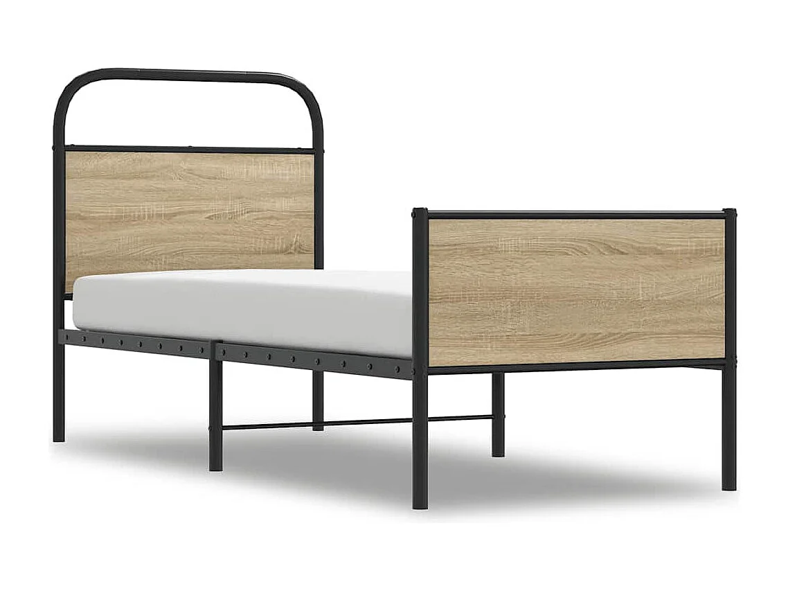 Cadre de lit sans matelas 75x190cm chêne sonoma bois ingénierie