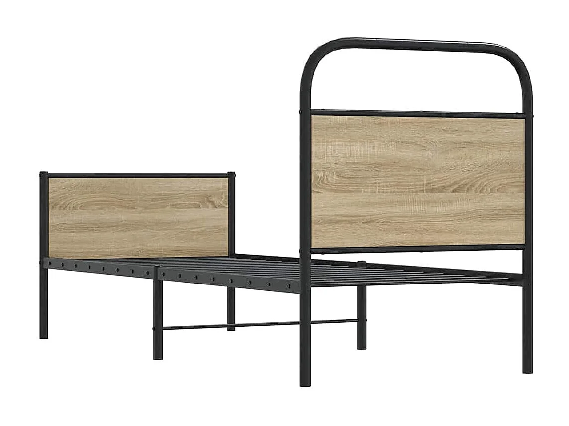 Cadre de lit sans matelas 75x190cm chêne sonoma bois ingénierie