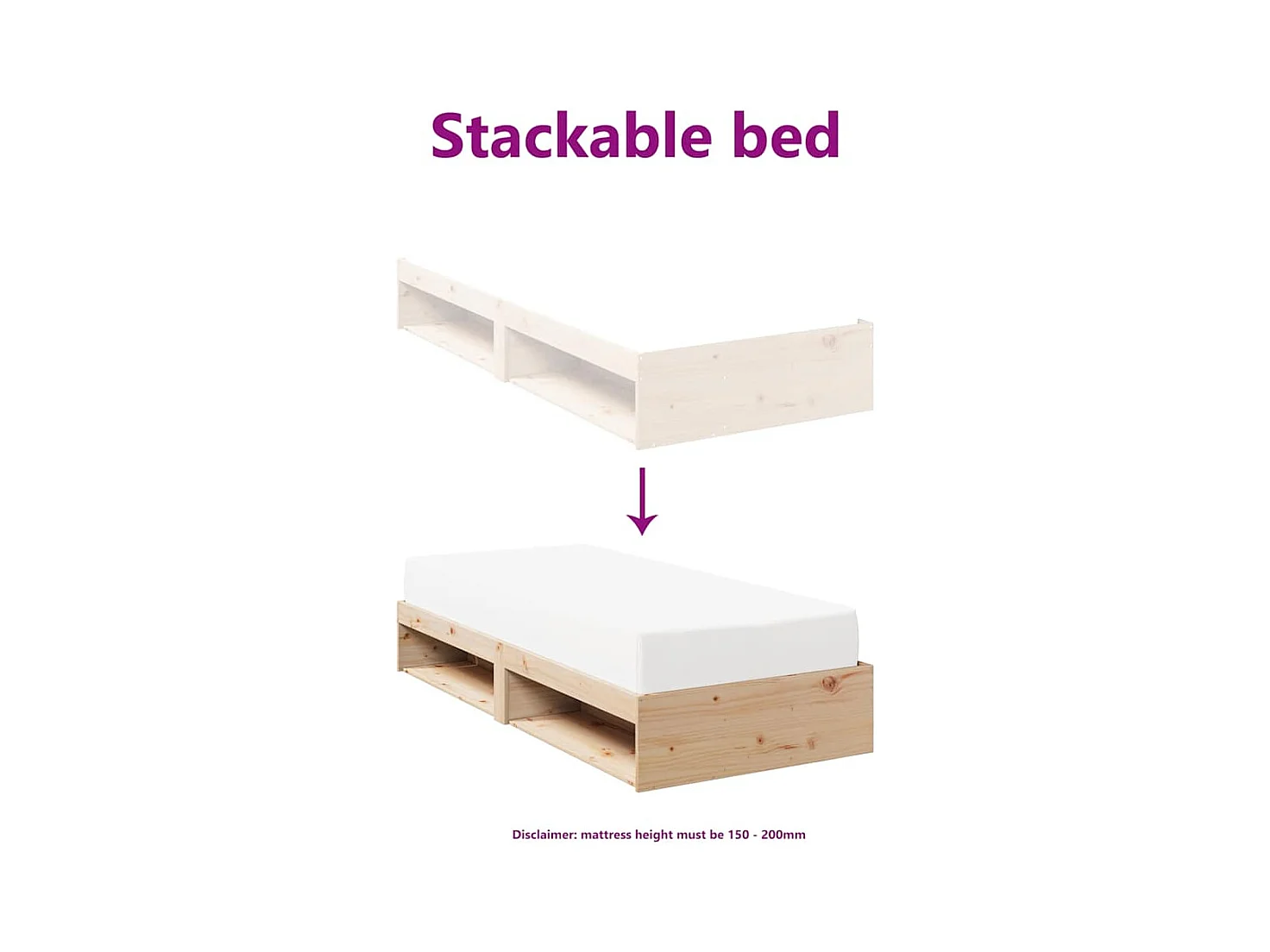 Lit de jour sans matelas 75x190 cm bois de pin massif