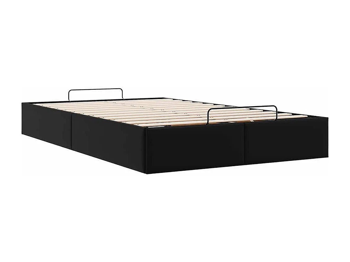 Cadre de lit ottoman sans matelas noir 120x200 cm similicuir