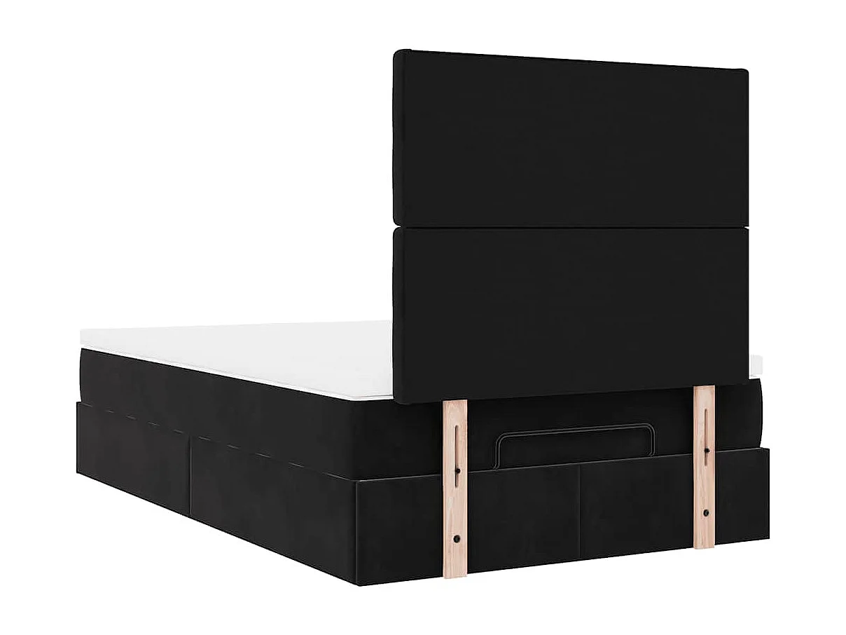 Cadre de lit ottoman avec matelas noir 120x200 cm velours