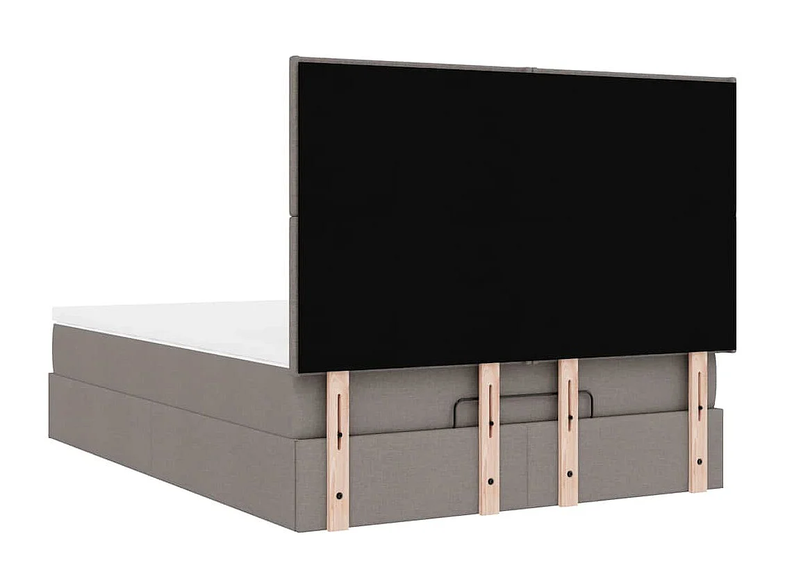 Ottoman bed met matras 140x200cm stof taupe