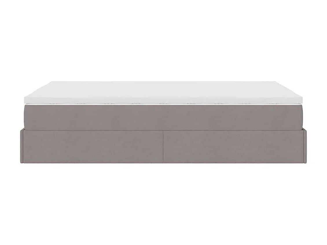 Cadre de lit ottoman avec matelas taupe 120x190 cm tissu
