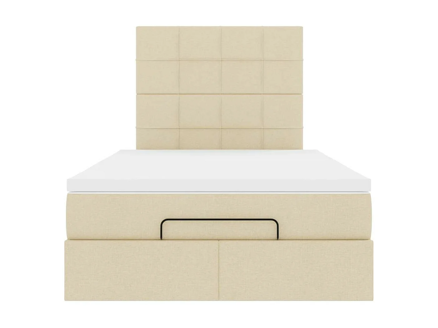 Cadre de lit ottoman avec matelas crème 120x190 cm tissu