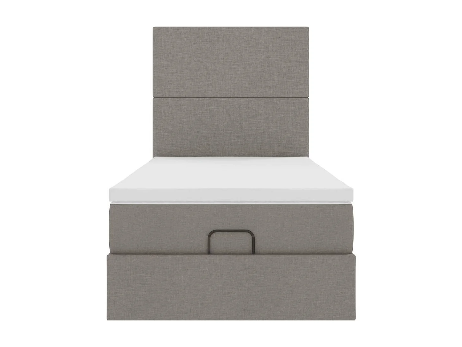 Estructura de cama otomana colchón tela gris pardo 90x200cm