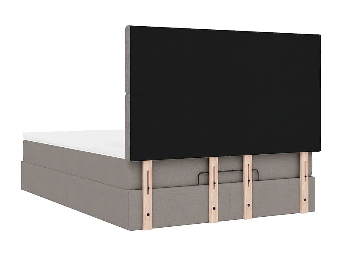 Ottoman bed met matras 140x200cm stof taupe