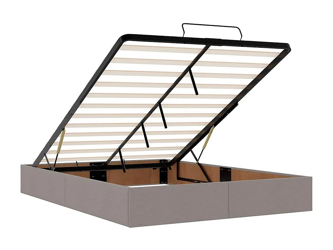 Ottoman bed met matras 140x200cm stof taupe