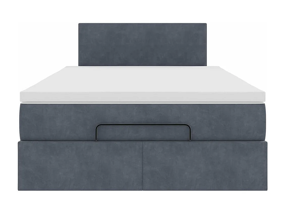 Ottoman bed met matras 120x200cm fluweel donkergrijs