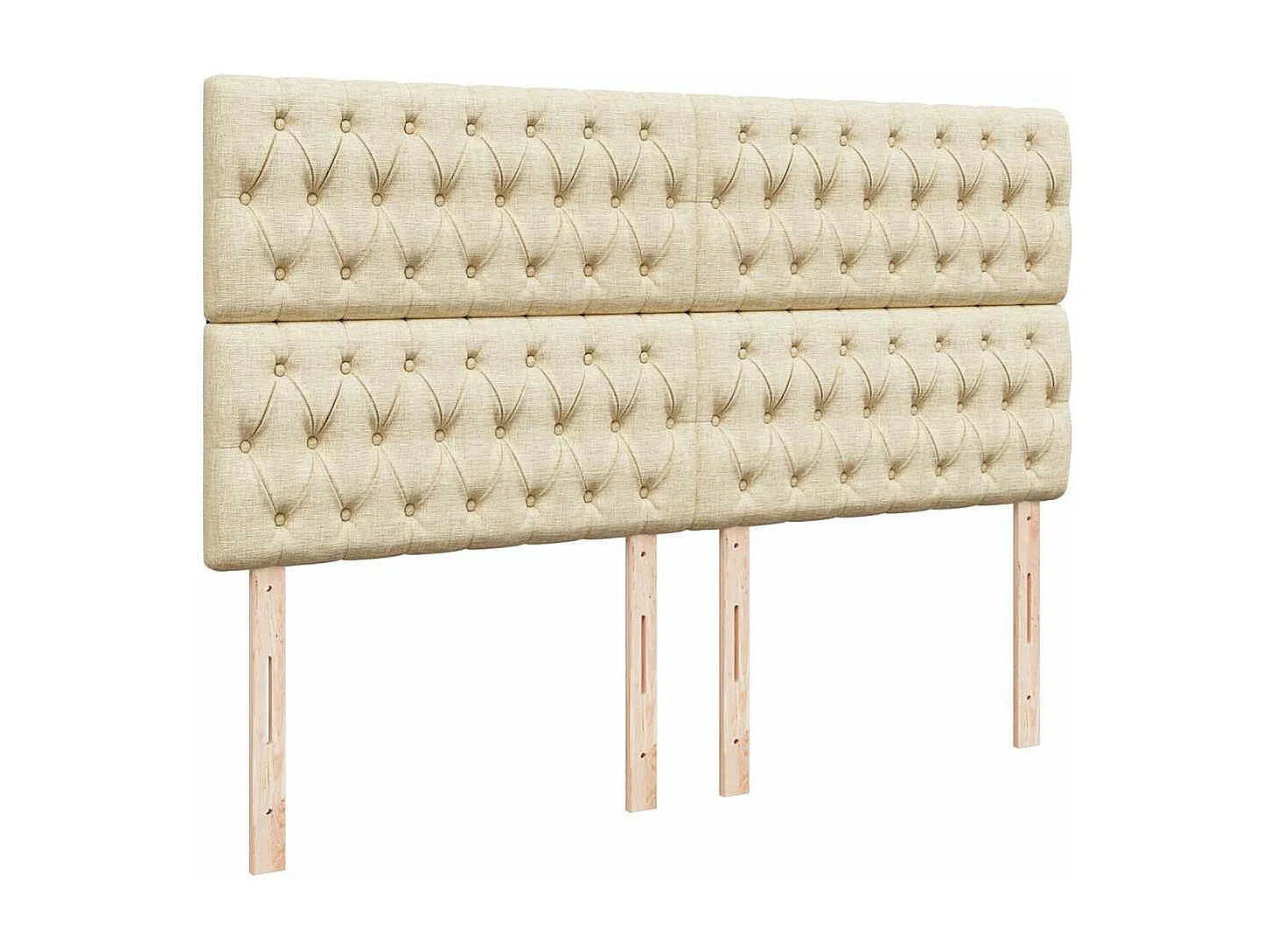 Cadre de lit ottoman avec matelas crème 200x200cm tissu