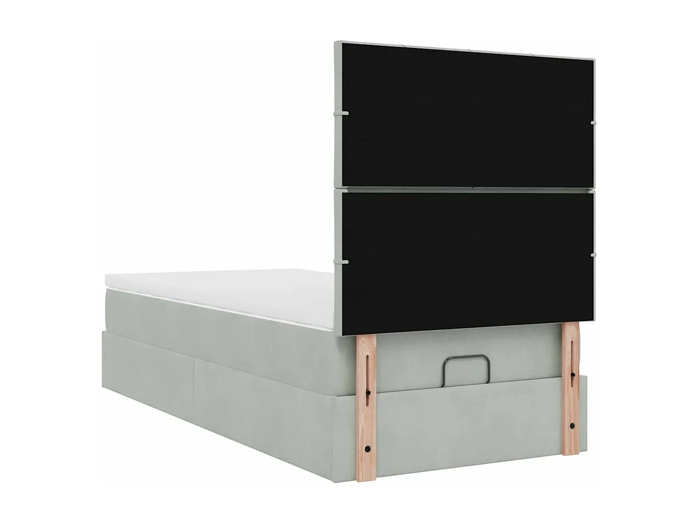 Ottoman bed met matrassen 80x200cm fluweel lichtgrijs