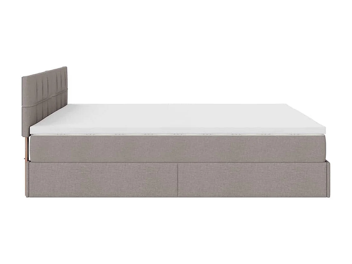 Cadre de lit ottoman avec matelas taupe 200x200cm tissu