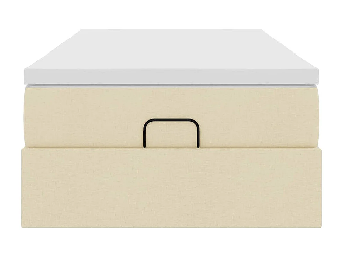 Cadre de lit ottoman avec matelas crème 100x200cm tissu