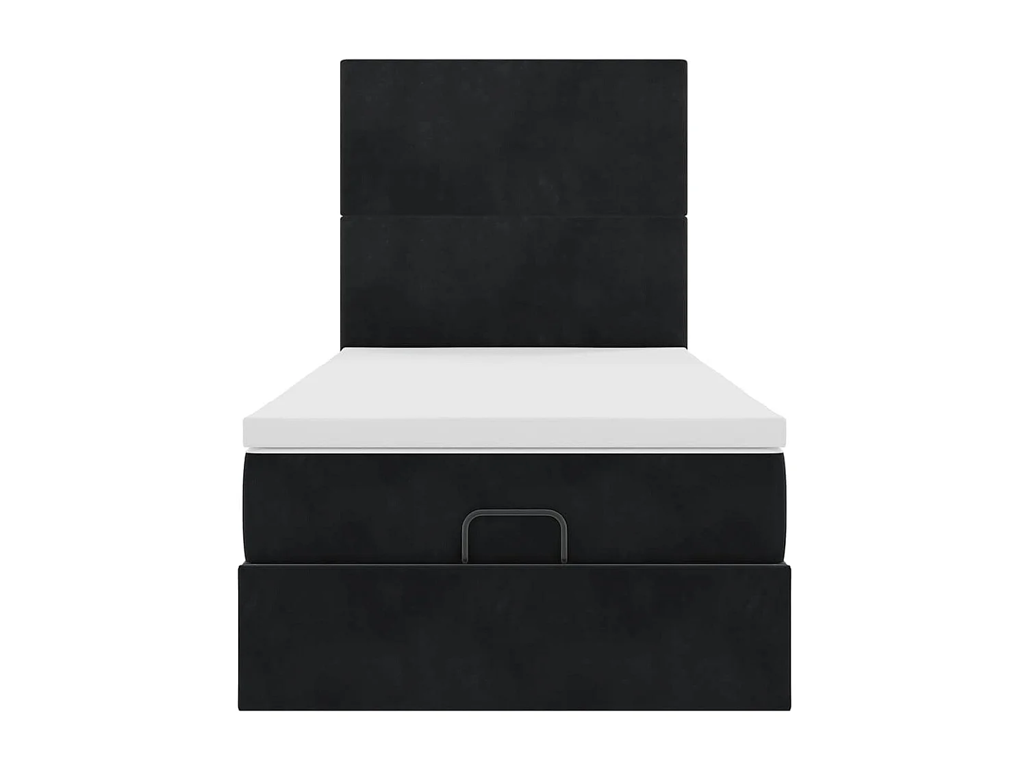 Cadre de lit ottoman avec matelas noir 80x200 cm velours