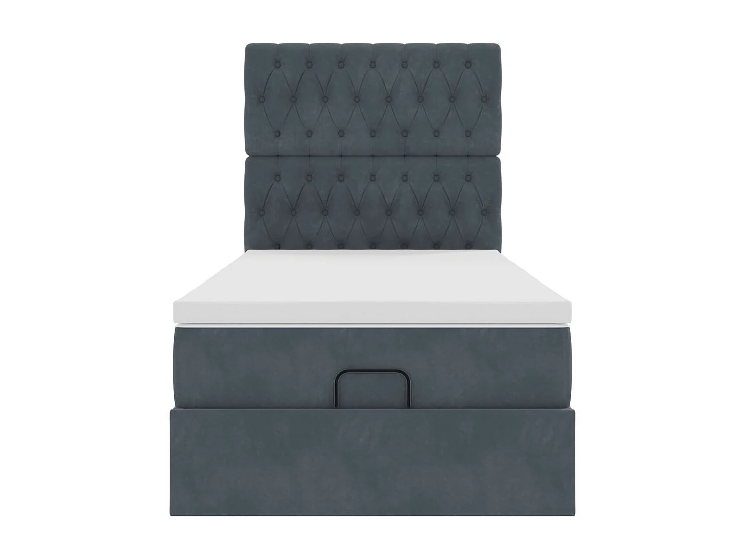 Ottoman bed met matrassen en LED's 80x200cm fluweel donkergrijs