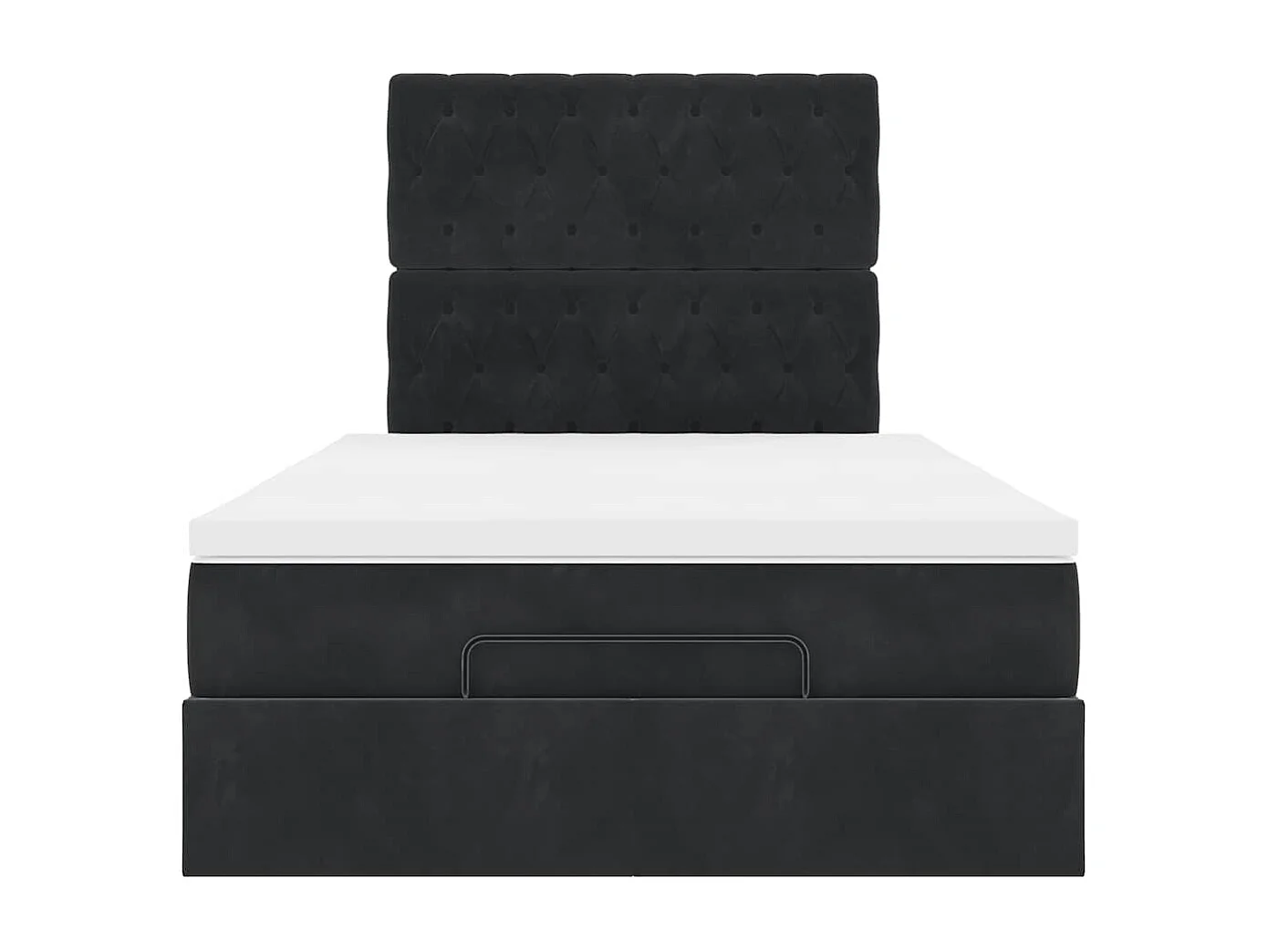 Cadre de lit ottoman avec matelas noir 120x200 cm velours