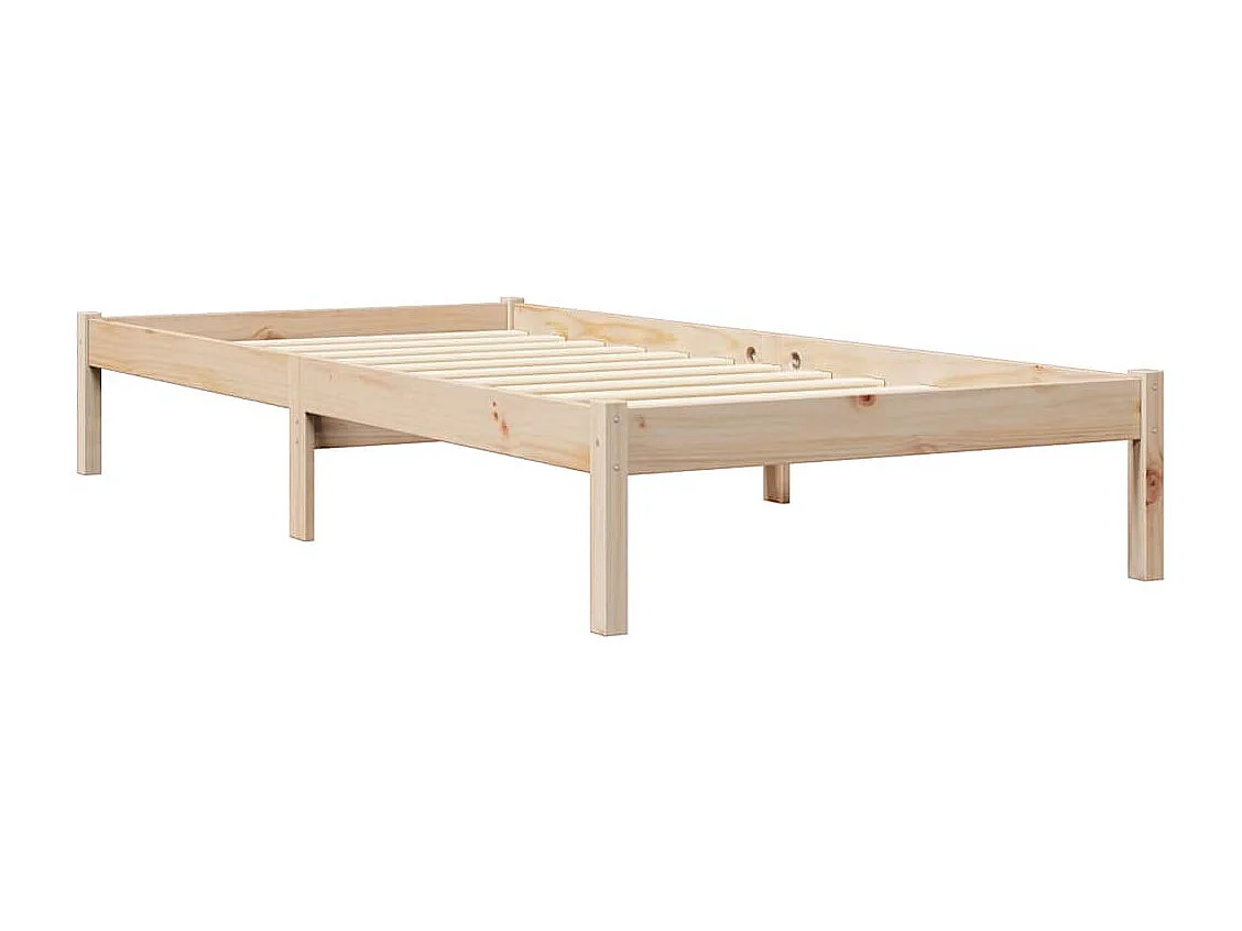Cama com estante sem colchão 75x190 cm pinho maciço