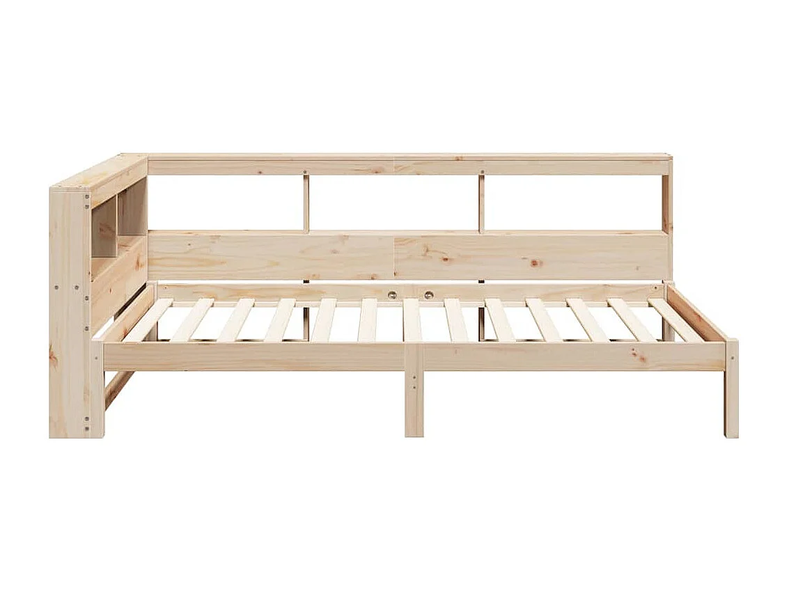 Cama com estante sem colchão 75x190 cm pinho maciço