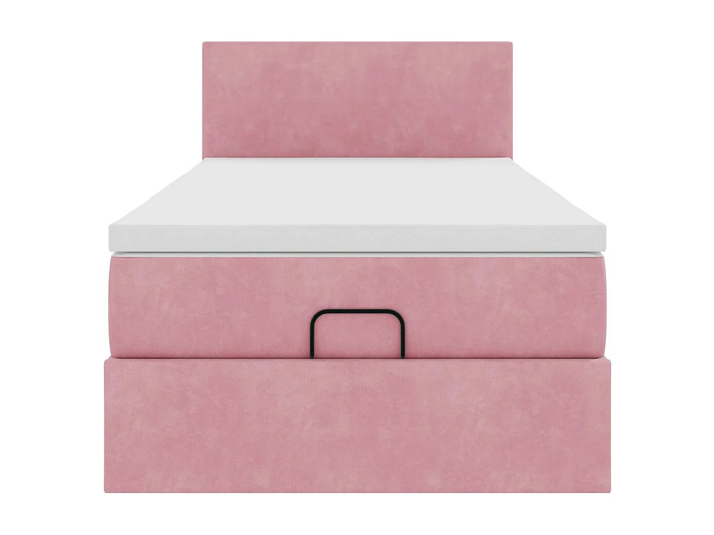 Cadre de lit ottoman avec matelas rose 80x200 cm velours