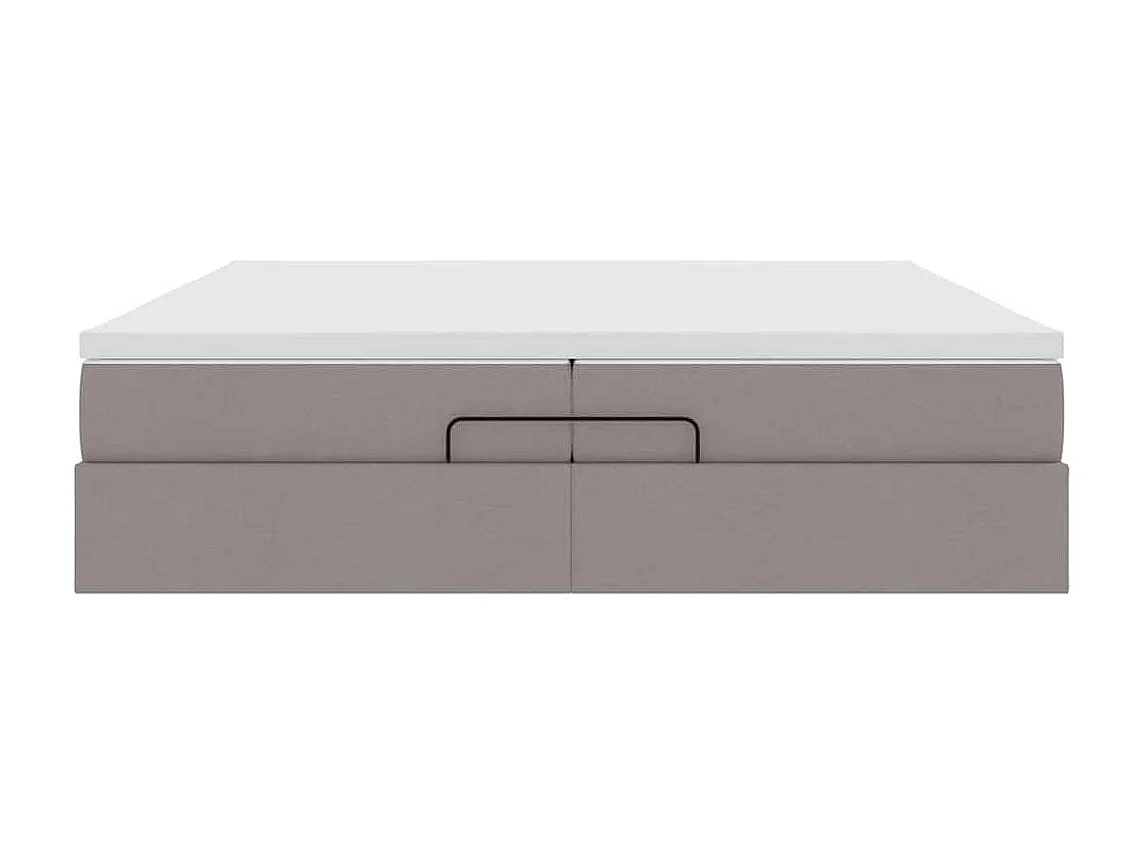 Cadre de lit ottoman avec matelas taupe 200x200cm tissu