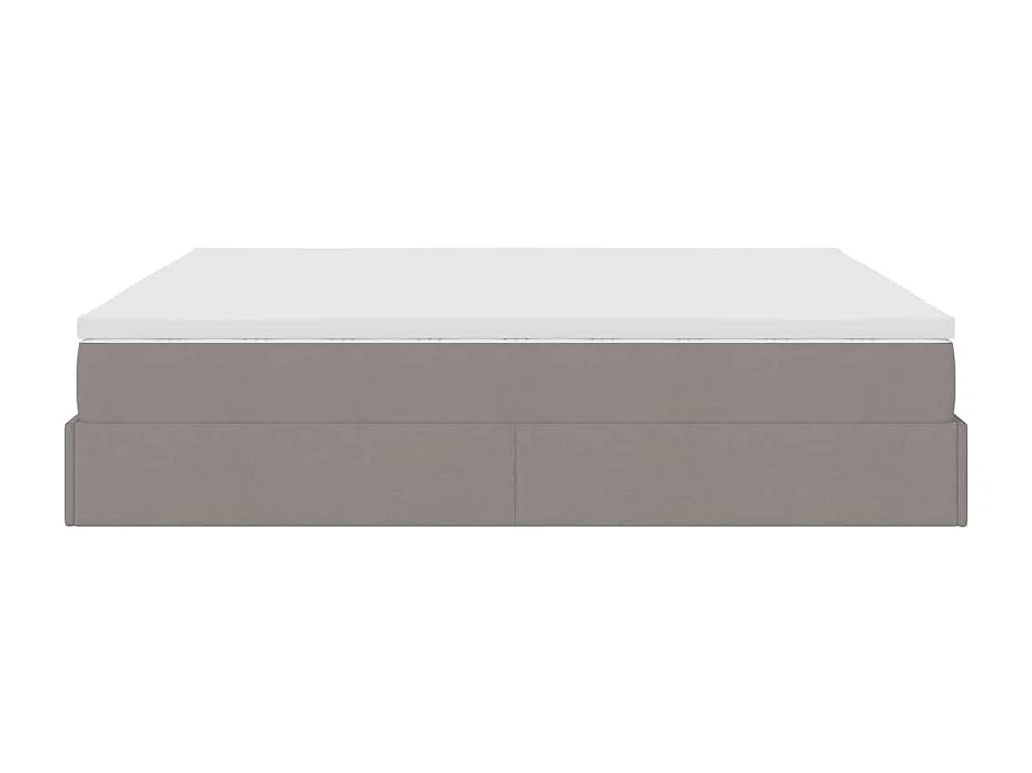 Cadre de lit ottoman avec matelas taupe 200x200cm tissu