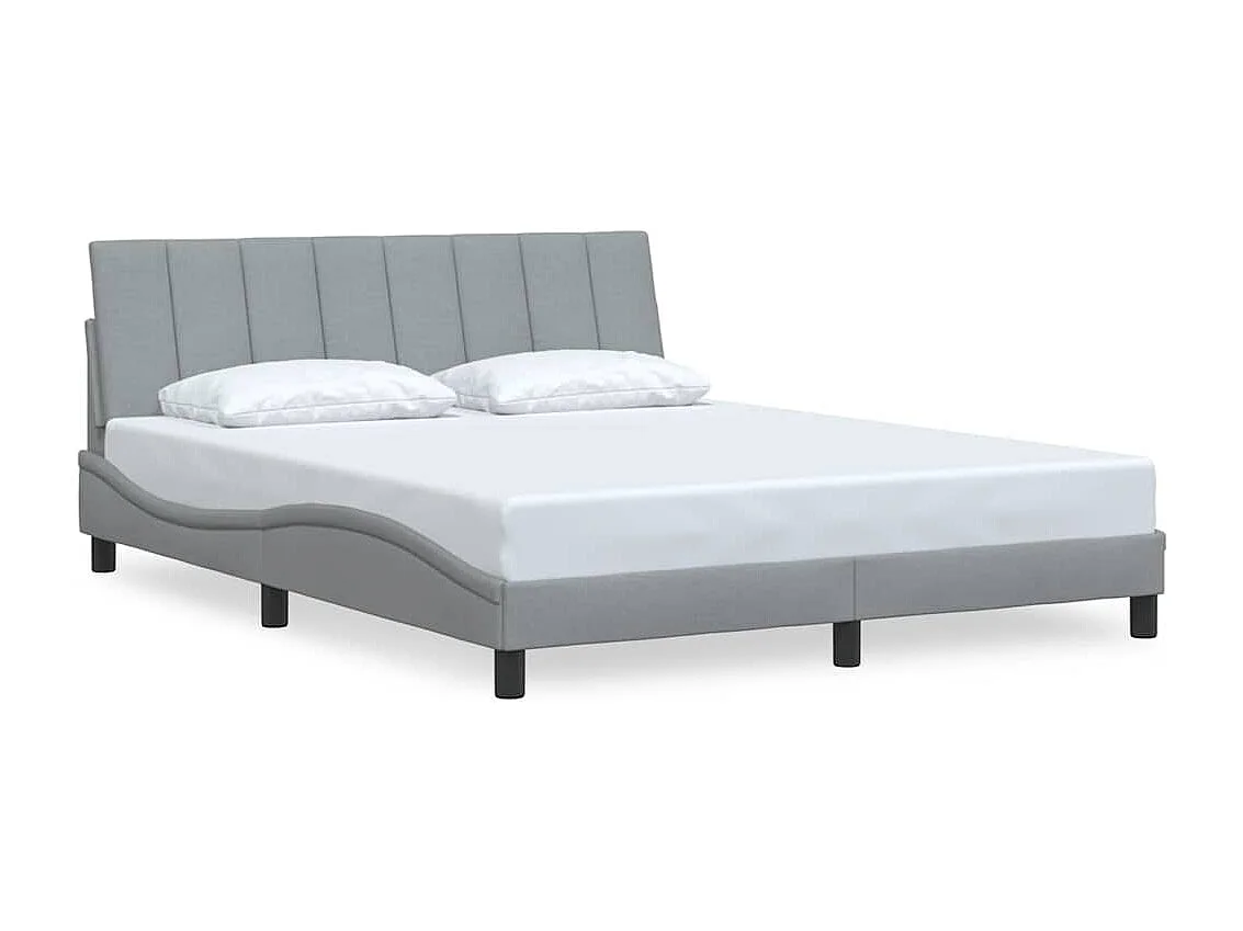 Cadre de lit sans matelas gris clair 160x200 cm tissu