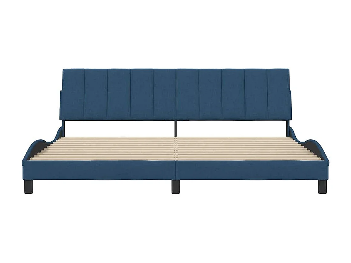 Cadre de lit sans matelas bleu 200x200 cm tissu