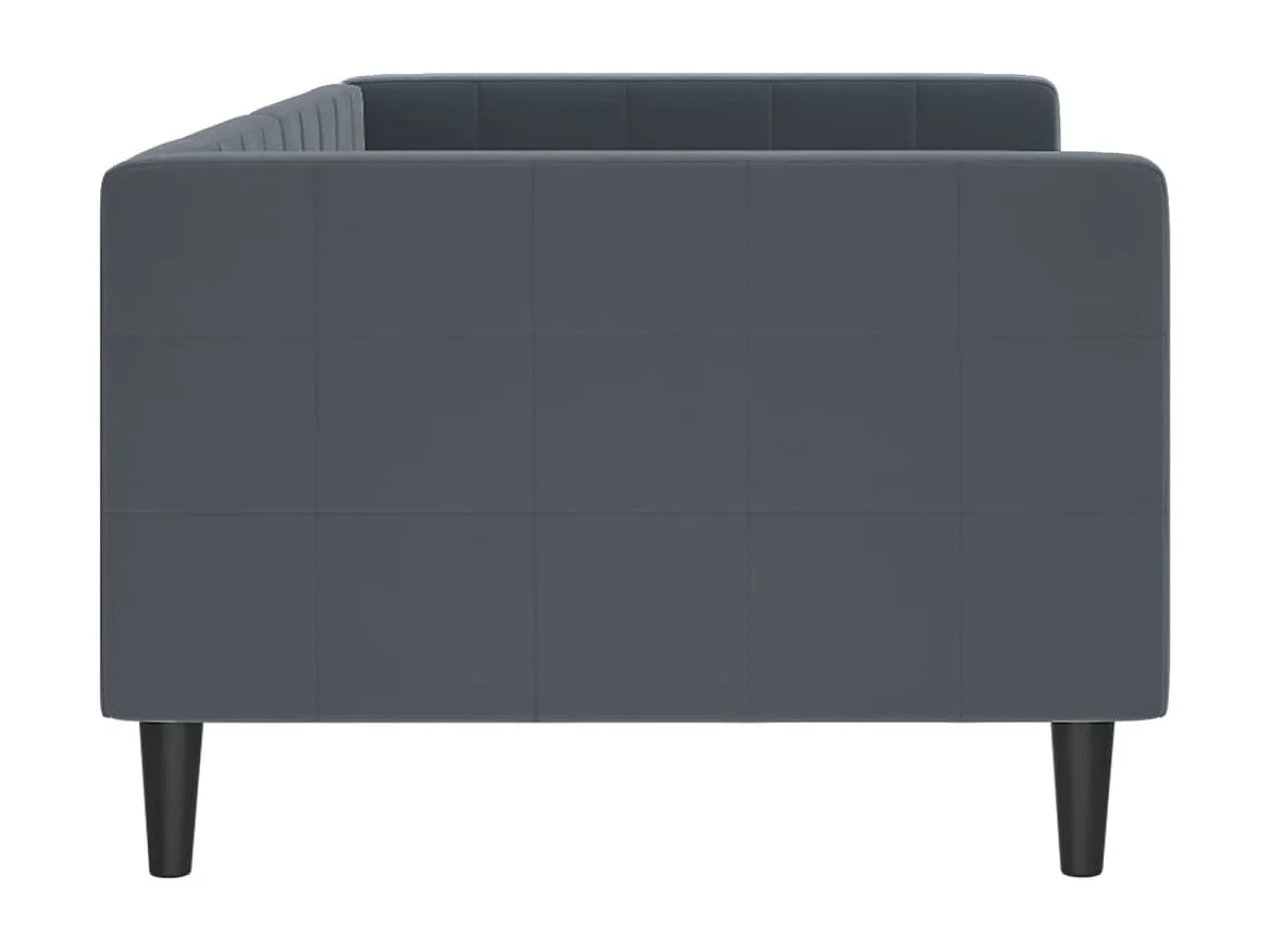 Lit de repos sans matelas gris foncé 90x200 cm velours