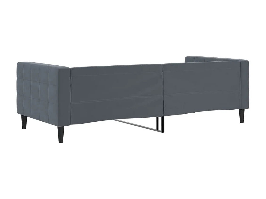 Sofá-cama 90x200 cm veludo cinzento-escuro