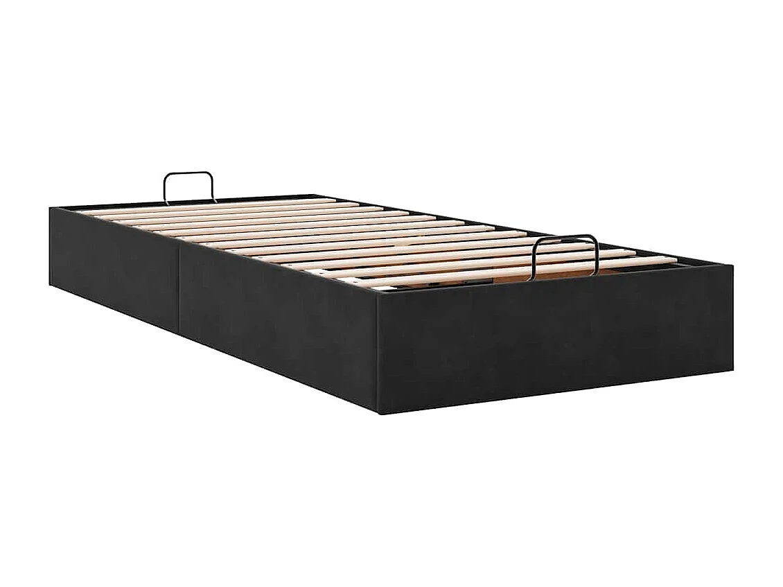 Cadre de lit ottoman sans matelas noir 90x190 cm velours