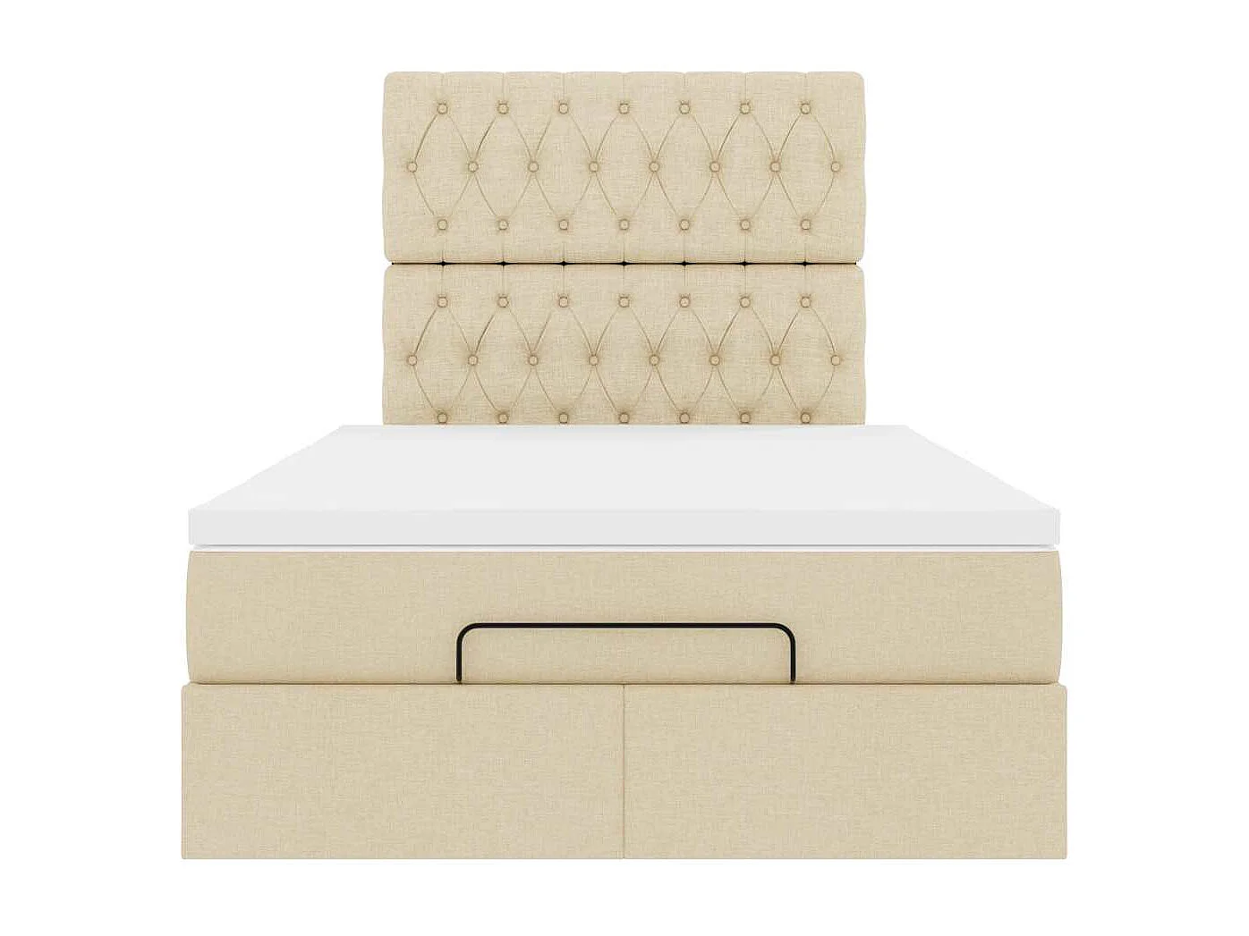 Cadre de lit ottoman avec matelas crème 120x200cm tissu