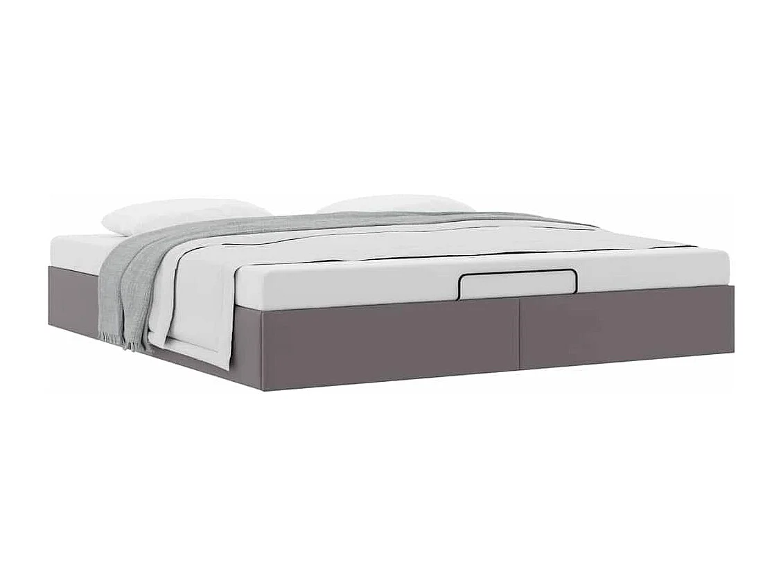 Cadre de lit ottoman sans matelas gris 180x200 cm similicuir