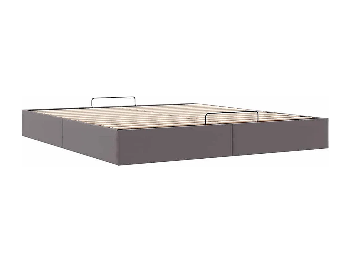 Cadre de lit ottoman sans matelas gris 180x200 cm similicuir