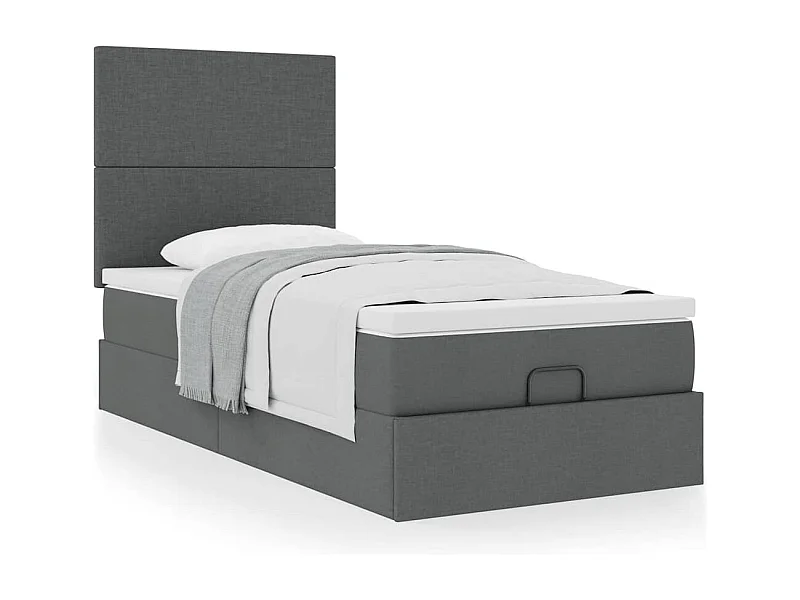 Ottoman bed met matras 90x190cm stof donkergrijs