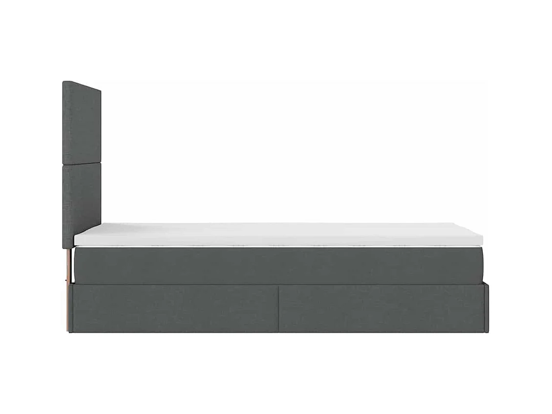 Estrutura cama otomana colchão 90x190 cm tecido cinzento escuro
