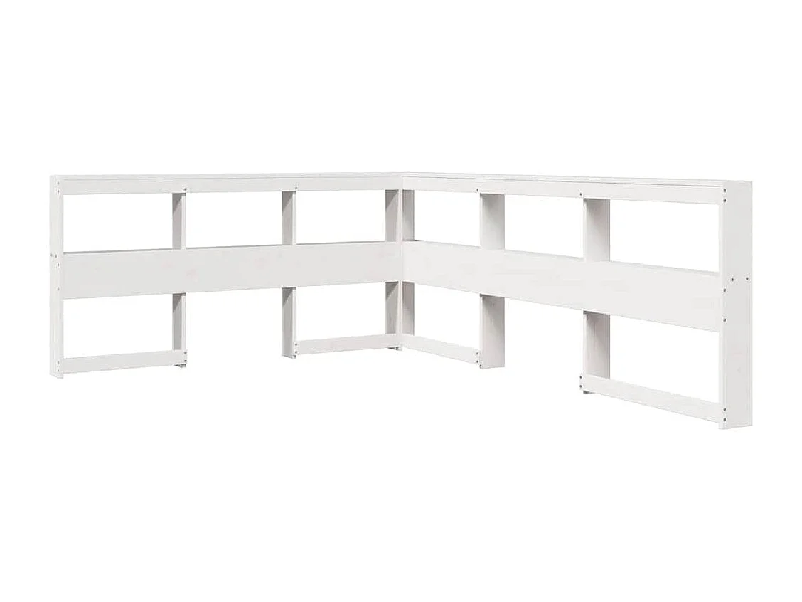 Cama com estante sem colchão 120x200 cm pinho maciço branco