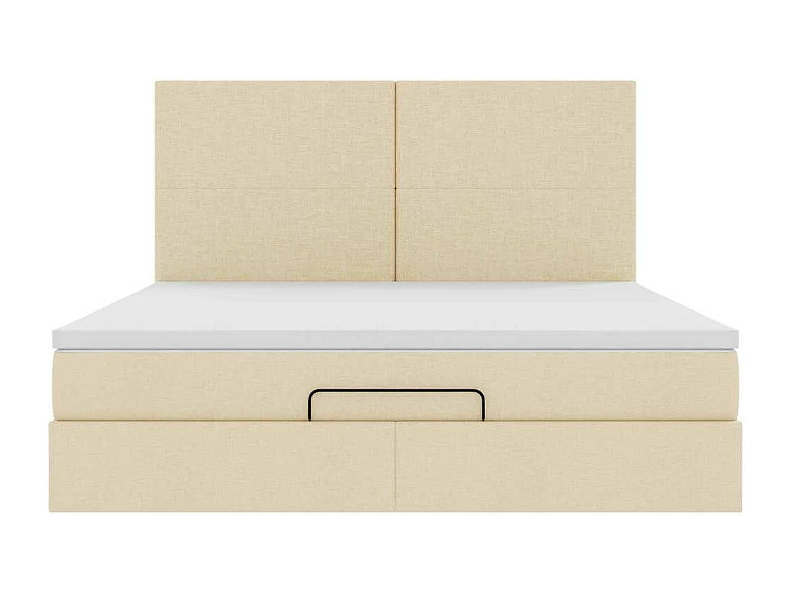 Estrutura de cama otomana com creme de colchão 180x200cm tecido