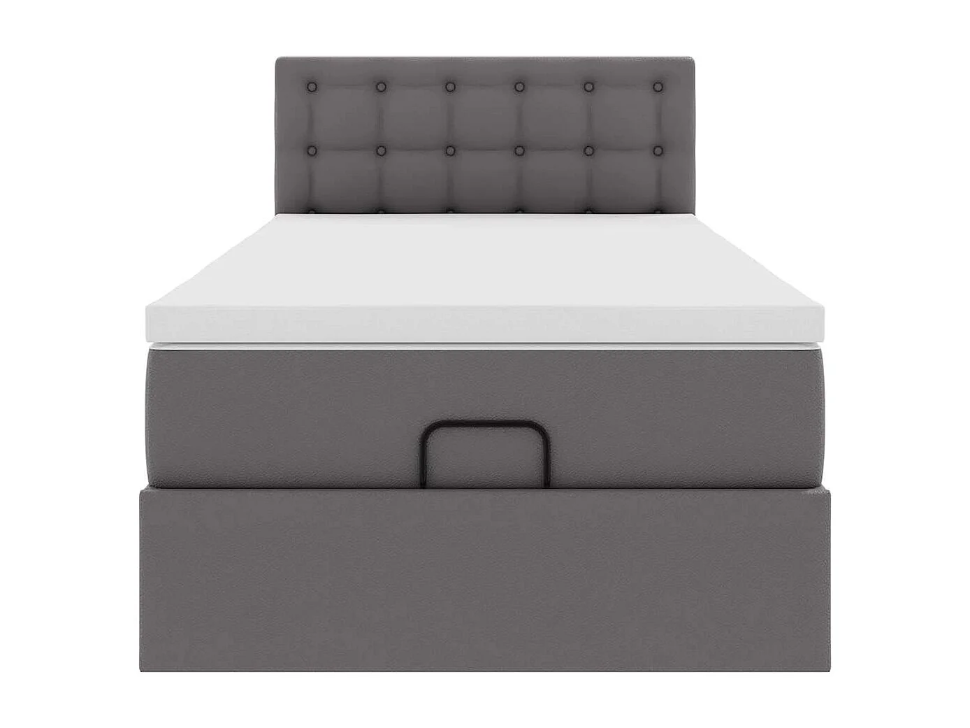 Cadre de lit ottoman avec matelas gris 90x190 cm similicuir